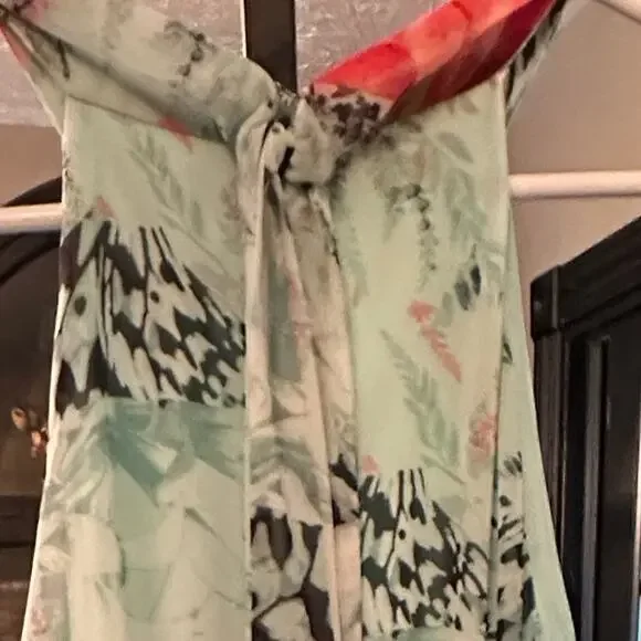 White House Black Market NWOT Romantic Floral Ruffle Maxi Dress Size 14 Large - Picture 7 of 9